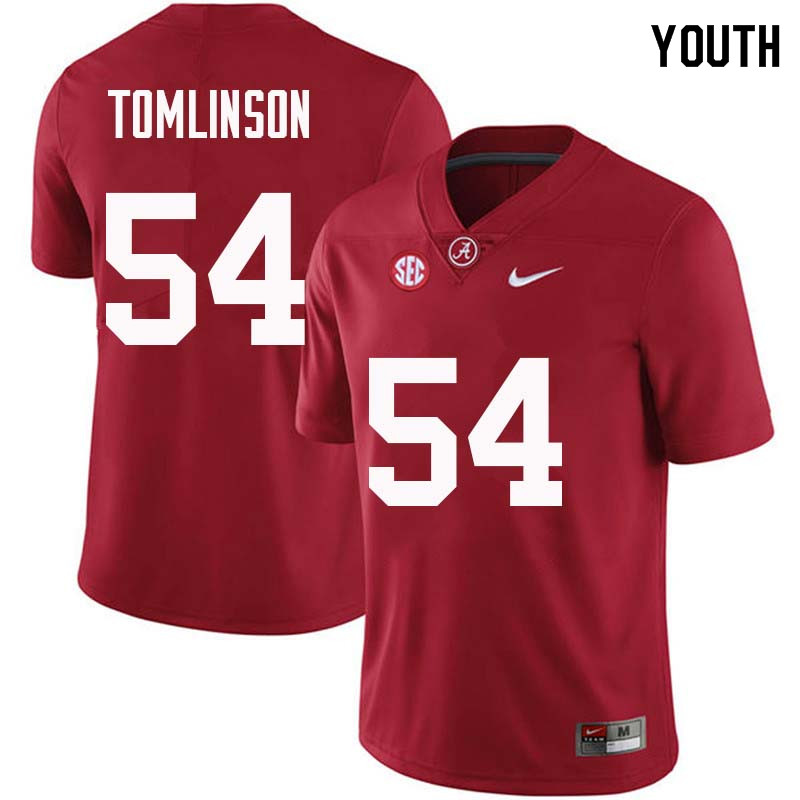 Youth #54 Dalvin Tomlinson Alabama Crimson Tide College Football Jerseys Sale-Crimson